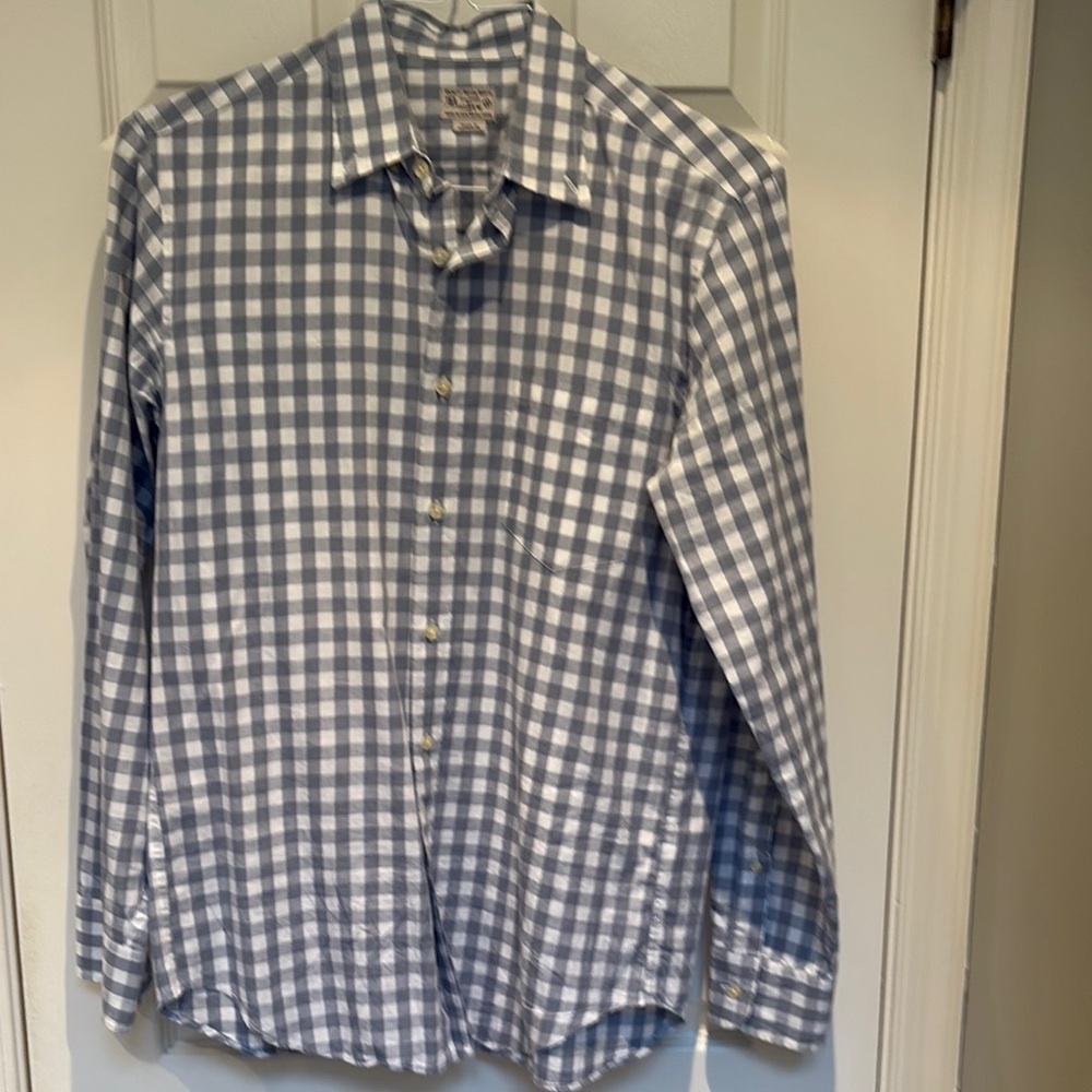 J. Crew Gray/White Casual Button Down Shirt